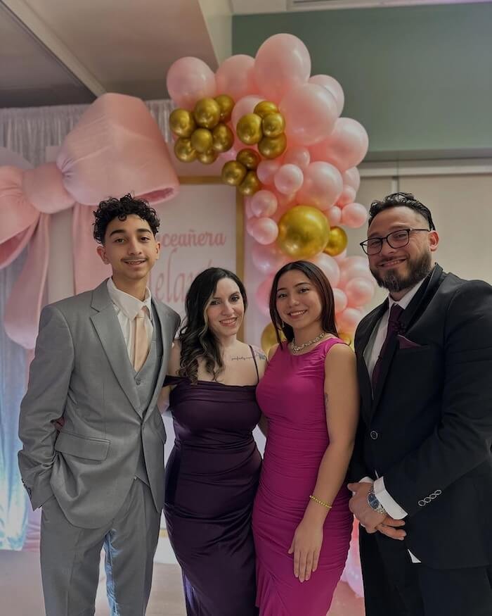 vanessa with her family